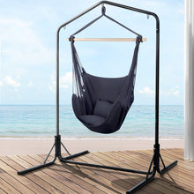Load image into Gallery viewer, Outdoor Hammock Chair with Stand and Pillow Grey
