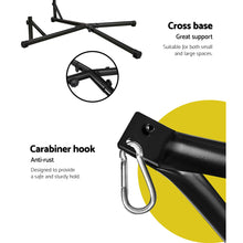 Load image into Gallery viewer, Gardeon Outdoor Hammock Chair with Steel Stand Tassel Hanging Rope Hammock Cream
