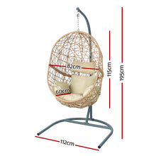 Load image into Gallery viewer, Stylish Swing Egg Chair Hammock by Gardeon with Stand Outdoor Cream
