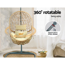 Load image into Gallery viewer, Stylish Swing Egg Chair Hammock by Gardeon with Stand Outdoor Cream
