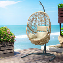 Load image into Gallery viewer, Stylish Swing Egg Chair Hammock by Gardeon with Stand Outdoor Cream

