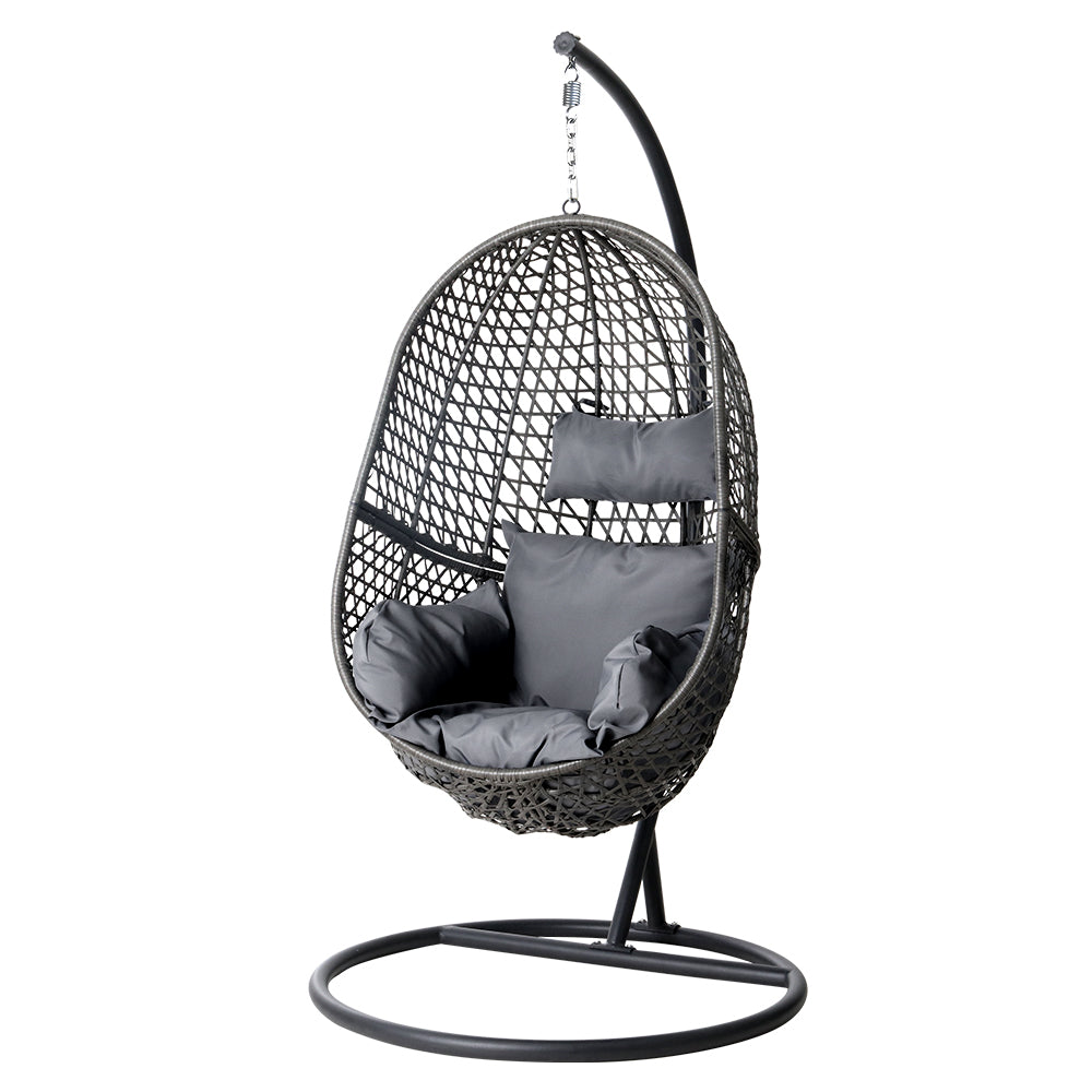 Stylish Black Gardeon Swing Egg Chair Hammock With Stand Outdoor