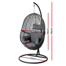 Load image into Gallery viewer, Stylish Black Gardeon Swing Egg Chair Hammock With Stand Outdoor
