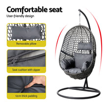 Load image into Gallery viewer, Stylish Black Gardeon Swing Egg Chair Hammock With Stand Outdoor
