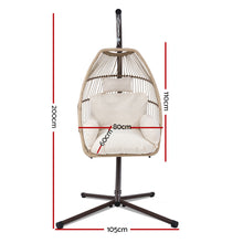Load image into Gallery viewer, Gardeon Outdoor Furniture Egg Hanging Swing Chair Stand Wicker Rattan Hammock
