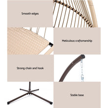 Load image into Gallery viewer, Gardeon Outdoor Furniture Egg Hanging Swing Chair Stand Wicker Rattan Hammock
