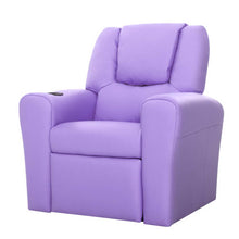 Load image into Gallery viewer, Keezi Kids Recliner Chair Purple PU Leather Lounge Children Armchair
