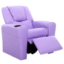 Load image into Gallery viewer, Keezi Kids Recliner Chair Purple PU Leather Lounge Children Armchair
