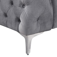 Load image into Gallery viewer, Luxurious Tufted Grey Velvet Armchair-Furniture-The White Mall

