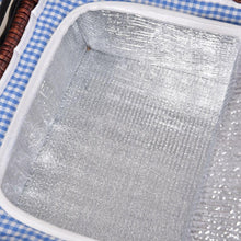 Load image into Gallery viewer, Luxury 4 Person Picnic Basket Set Includes Insulated Bag, Outdoor Blanket, Whicker Basket, Cutlery, Wine Glasses, Napkins &amp; More-The White Mall-The White Mall
