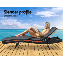Load image into Gallery viewer, Luxury Gardeon Set of 2 Outdoor Sun Lounge Bed Chairs - Black-Furniture-The White Mall
