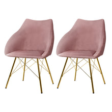 Load image into Gallery viewer, Artiss Set of 2 Valisa Dining Chairs Kitchen Chairs Upholstered Velvet Pink
