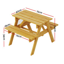 Load image into Gallery viewer, Keezi Kids Outdoor Table and Chairs Picnic Bench Seat Children Wooden Indoor
