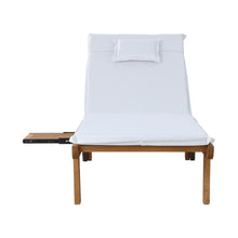 Load image into Gallery viewer, Gardeon Sun Lounge Wooden Lounger Outdoor Furniture Day Bed Wheel Patio White
