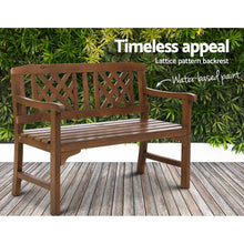Load image into Gallery viewer, Gardeon Wooden Garden Bench 2 Seat Patio Furniture Timber Outdoor Lounge Chair Natural
