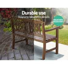 Load image into Gallery viewer, Gardeon Wooden Garden Bench 2 Seat Patio Furniture Timber Outdoor Lounge Chair Natural

