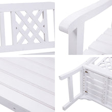 Load image into Gallery viewer, Gardeon Wooden Garden Bench 2 Seat Patio Furniture Timber Outdoor Lounge Chair White
