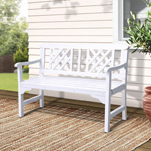 Load image into Gallery viewer, Gardeon Wooden Garden Bench 2 Seat Patio Furniture Timber Outdoor Lounge Chair White
