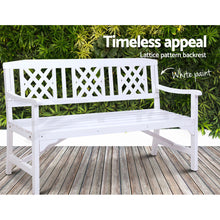 Load image into Gallery viewer, Gardeon Wooden Garden Bench 3 Seat Patio Furniture Timber Outdoor Lounge Chair White
