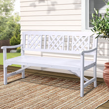 Load image into Gallery viewer, Gardeon Wooden Garden Bench 3 Seat Patio Furniture Timber Outdoor Lounge Chair White
