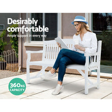 Load image into Gallery viewer, Gardeon Wooden Garden Bench Chair Outdoor Furniture Patio Deck 3 Seater White

