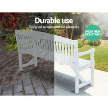 Load image into Gallery viewer, Gardeon Wooden Garden Bench Chair Outdoor Furniture Patio Deck 3 Seater White
