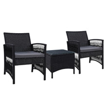 Load image into Gallery viewer, Gardeon Patio Furniture Outdoor Bistro Set Dining Chairs Setting 3 Piece Wicker
