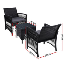 Load image into Gallery viewer, Gardeon Patio Furniture Outdoor Bistro Set Dining Chairs Setting 3 Piece Wicker
