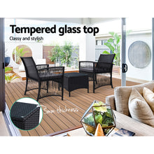 Load image into Gallery viewer, Gardeon Patio Furniture Outdoor Bistro Set Dining Chairs Setting 3 Piece Wicker
