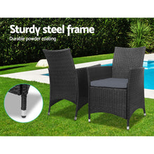Load image into Gallery viewer, Gardeon 3 Piece Wicker Outdoor Furniture Set - Black
