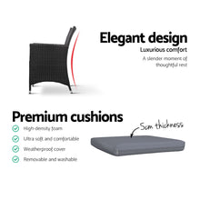 Load image into Gallery viewer, Gardeon Outdoor Furniture Dining Chair Table Bistro Set Wicker Patio Setting Tea Coffee Cafe Bar Set
