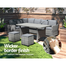 Load image into Gallery viewer, Gardeon 8 Seater Outdoor Dining Lounge Wicker Set
