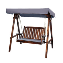 Load image into Gallery viewer, Gardeon Swing Chair Wooden Garden Bench Canopy 2 Seater Outdoor Furniture
