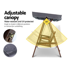 Load image into Gallery viewer, Gardeon Swing Chair Wooden Garden Bench Canopy 2 Seater Outdoor Furniture
