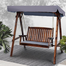 Load image into Gallery viewer, Gardeon Swing Chair Wooden Garden Bench Canopy 2 Seater Outdoor Furniture
