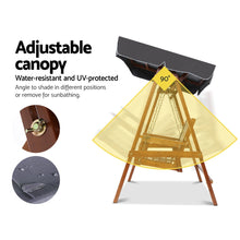 Load image into Gallery viewer, Outdoor Gardeon Swing Chair Wooden Garden Bench Canopy 2 Seater
