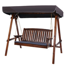 Load image into Gallery viewer, Wooden Outdoor Gardeon Swing Chair Garden Bench Canopy 3 Seater
