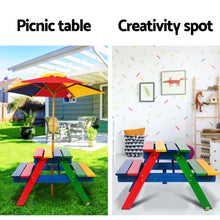 Load image into Gallery viewer, Keezi Kids Wooden Picnic Table Set with Umbrella
