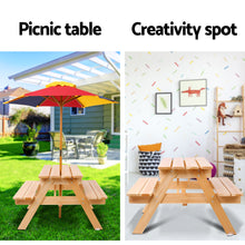 Load image into Gallery viewer, Keezi Kids Wooden Picnic Table Set with Umbrella

