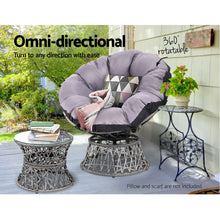 Load image into Gallery viewer, Gardeon Outdoor Lounge Setting Papasan Chairs Table Patio Furniture Wicker Grey
