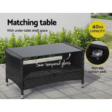 Load image into Gallery viewer, Gardeon 4 Piece Outdoor Dining Set Furniture Lounge Setting Table Chairs Black
