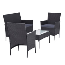 Load image into Gallery viewer, Gardeon Outdoor Furniture Lounge Setting Wicker Patio Dining Set w/Storage Cover Grey
