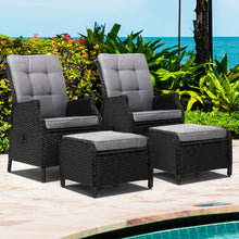 Load image into Gallery viewer, Gardeon Set of 2 Recliner Chairs Sun lounge Outdoor Setting Patio Furniture Wicker Sofa

