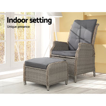 Load image into Gallery viewer, Gardeon Recliner Chair Sun lounge Outdoor Setting Patio Furniture Wicker Sofa
