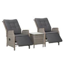 Load image into Gallery viewer, Gardeon Recliner Chairs Outdoor Sun lounge Setting Patio Furniture Wicker Sofa
