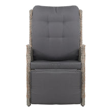 Load image into Gallery viewer, Gardeon Set of 2 Recliner Chairs Sun lounge Outdoor Furniture Setting Patio Wicker Sofa Grey
