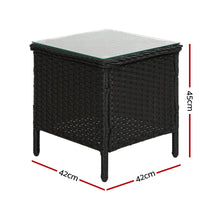 Load image into Gallery viewer, Gardeon Side Table Coffee Patio Desk Outdoor Furniture Rattan Indoor Garden Black
