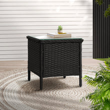 Load image into Gallery viewer, Gardeon Side Table Coffee Patio Desk Outdoor Furniture Rattan Indoor Garden Black
