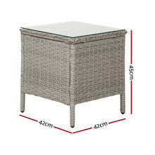 Load image into Gallery viewer, Gardeon Side Table Coffee Patio Desk Outdoor Furniture Rattan Indoor Garden Grey

