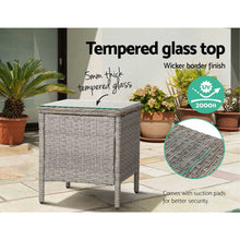 Load image into Gallery viewer, Gardeon Side Table Coffee Patio Desk Outdoor Furniture Rattan Indoor Garden Grey
